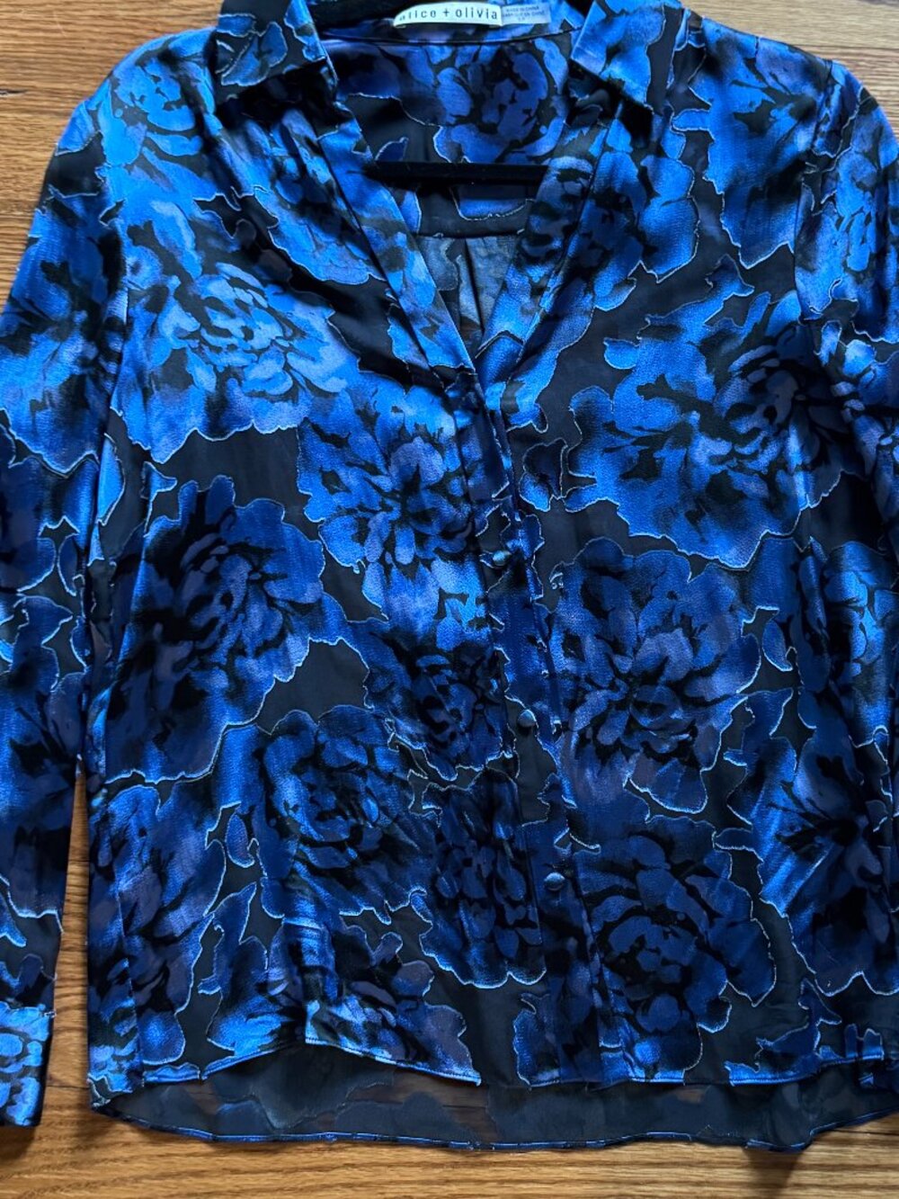 Alice and Olivia Floral Blouse, Size Small